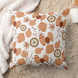 陶磁陶芸家ポット花柄 クッション