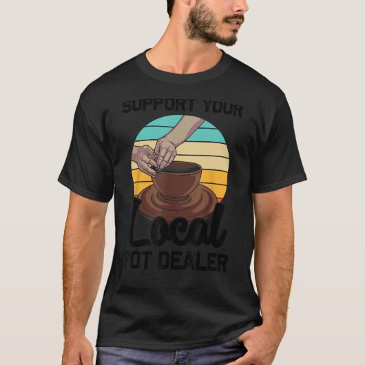 陶芸おもしろい家Cla向けポットディーラーギフトクール Tシャツ (正面)