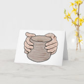 陶芸の手 カード (黄色い花)