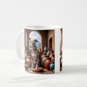 陶芸イタリアン室のグレイハウンド犬 コーヒーマグカップ (正面左)