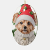 陶芸オーナメント最高のドッグクリパーソナライズされたスマス セラミックオーナメント (左)