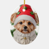 陶芸オーナメント最高のドッグクリパーソナライズされたスマス セラミックオーナメント (正面)