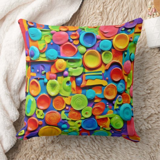 陶芸カラフル術 クッション (ブランケット)