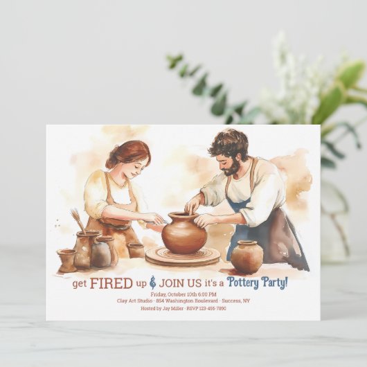 陶芸パーティー 招待状 (スタンド正面)