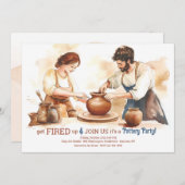 陶芸パーティー 招待状 (正面/裏面)