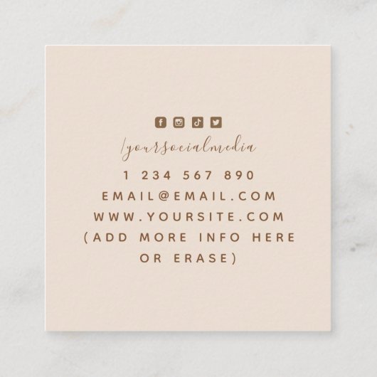 陶芸モダン陶芸少女イラストレーション房宝 スクエア名刺 (裏面)