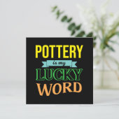 陶芸ラッキーワードポッターアーティストセラミックアートギフト 招待状 (スタンド正面)