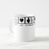 陶芸女子へのギフト 陶芸家のためのピースラブP コーヒーマグカップ (正面左)