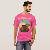 陶芸好きな男子のための陶磁器ポット Tシャツ (正面フル)