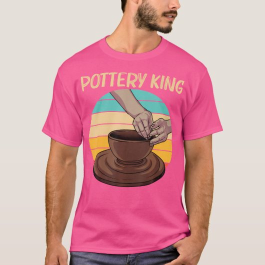 陶芸好きな男子のための陶磁器ポット Tシャツ (正面)