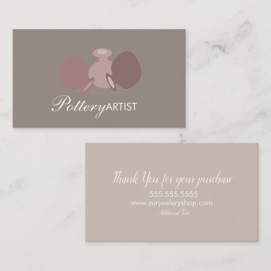 陶芸家の花瓶船ロゴ名刺 名刺 (正面/裏面)