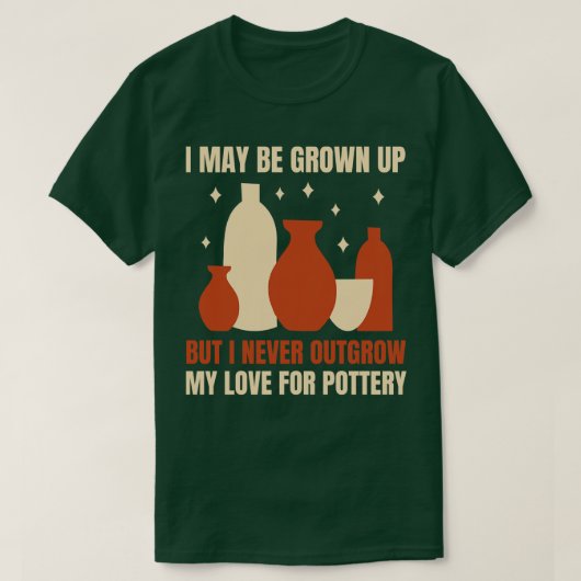陶芸家への愛情が決して伸びおもしろいない Tシャツ (デザイン正面)