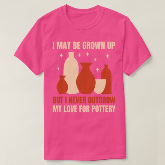 陶芸家への愛情が決して伸びおもしろいない Tシャツ (デザイン正面)