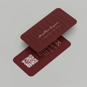 陶芸家モダン陶芸美術赤モノグラム 名刺