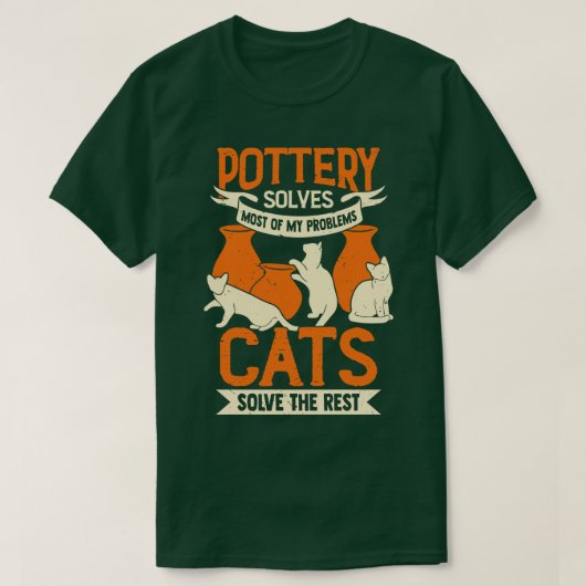 陶芸家猫好き Tシャツ (デザイン正面)