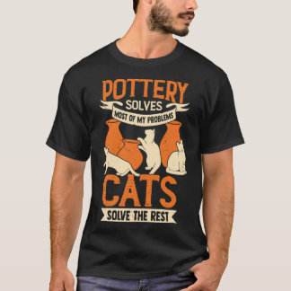陶芸家+陶磁器作家+猫好き+ギフト+家族 Tシャツ
