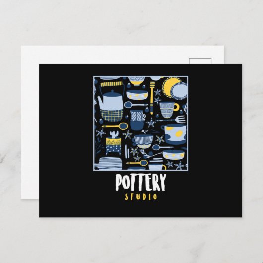 陶芸工芸陶磁器彫刻ギフト ポストカード (正面/裏面)