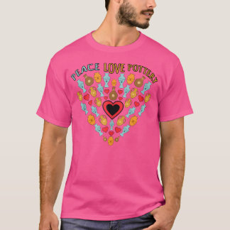 陶芸愛好家のための平和と愛 Tシャツ