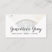 陶芸手作りモダン書跡グレー 名刺 (正面)