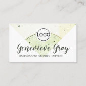 陶芸手作り書モダン道台本のロゴ 名刺 (正面)