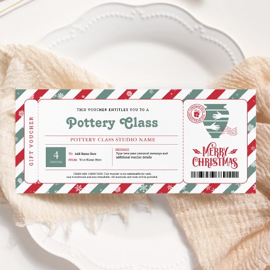 陶芸教室のクリスマスギフト券 招待状