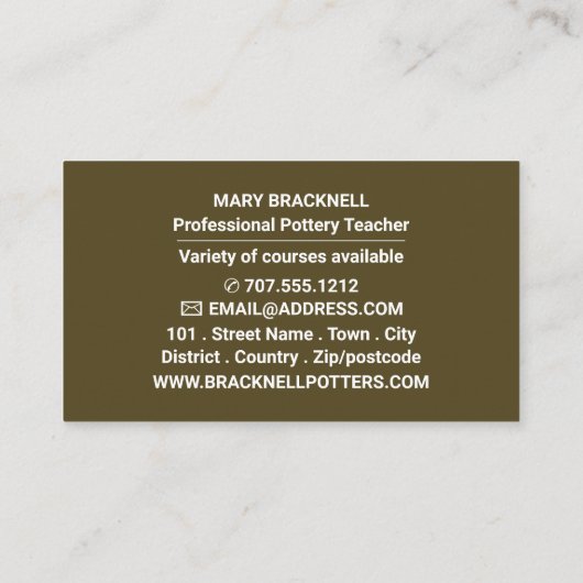 陶芸教室,陶芸家 名刺 (裏面)