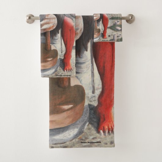 陶芸用ホイールを使った鬼ファンタジーバスタオル バスタオルセット (インサイチュ)