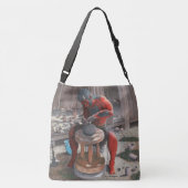 陶芸用ホイールを使用した鬼ファンタジーアートトートバッグ クロスボディバッグ (裏面)