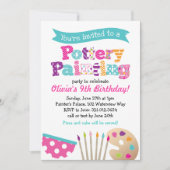 陶芸絵を描美術パーティの招待状 招待状 (正面)