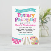 陶芸絵を描美術パーティの招待状 招待状 (スタンド正面)