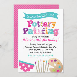 陶芸絵を描美術パーティの招待状 招待状