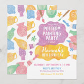 陶芸絵付けパーティーのご案内 招待状 (正面/裏面)