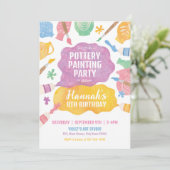 陶芸絵付けパーティー招待状 招待状 (スタンド正面)