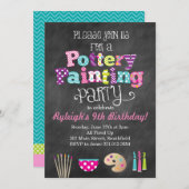 陶芸絵画のパーティーシャルボードスタイル招待状 招待状 (正面/裏面)