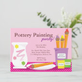 陶芸絵画パーティの招待状 招待状 (スタンド正面)