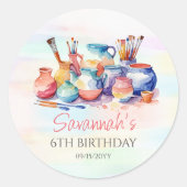 陶芸絵画誕生会 ラウンドシール (正面)