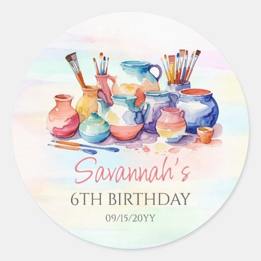 陶芸絵画誕生会 ラウンドシール (正面)