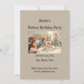陶芸誕生日パーティーへの招待 招待状 (裏面)