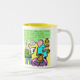 陶芸読科の年配の学生 ツートーンマグカップ