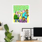 陶芸読科の年配の学生 ポスター (ホームオフィス)