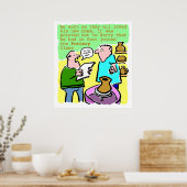 陶芸読科の年配の学生 ポスター (キッチン)