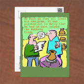 陶芸読科の年配の学生 ポストカード