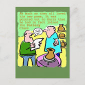 陶芸読科の年配の学生 ポストカード (正面)