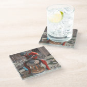 陶芸車を使用した鬼ファンタジーアートガラスコースター ガラスコースター (アングル)