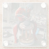 陶芸車を使用した鬼ファンタジーアートガラスコースター ガラスコースター (裏面)