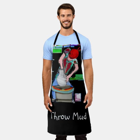 陶芸陶磁器 エプロン (着用した状態)