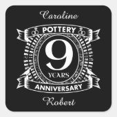 陶芸9年結婚記念 スクエアシール (正面)