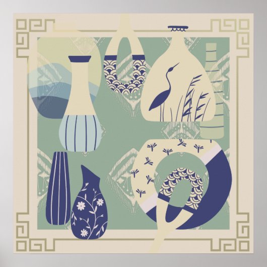 陶芸，コンテンポラリーペリカン，昆虫 ポスター (正面)