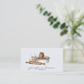 陶芸 セラミック 粘土 アート 名刺 (スタンド正面)