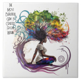 陶製インスパイアタイルの中で作られた女性 タイル